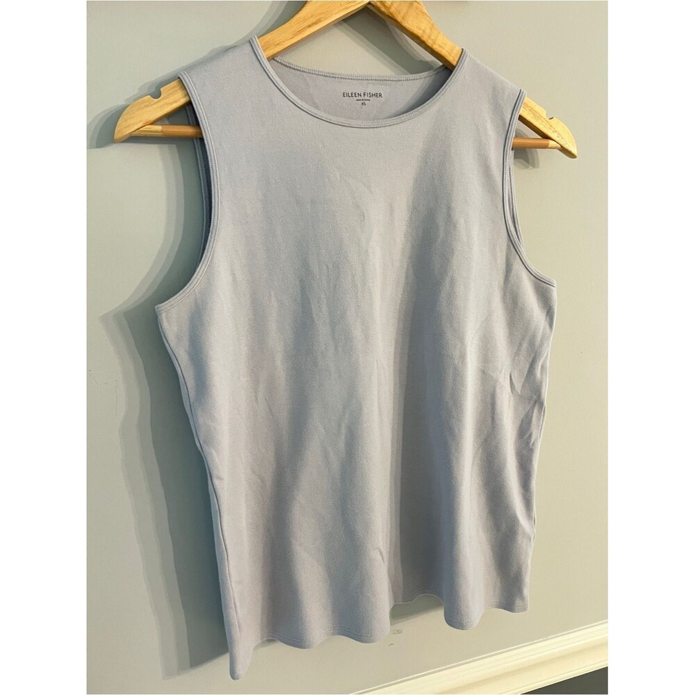 Eileen Fisher Organic Cotton Tank Top Light Blue XS/S Minimalist